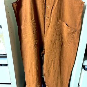 Brand new brown linen overalls - size small